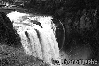 Big Falls at Snoqualmie black and white picture