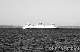 Ferry Boat & Blue Sky black and white picture