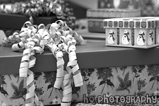 Christmas Boxes black and white picture