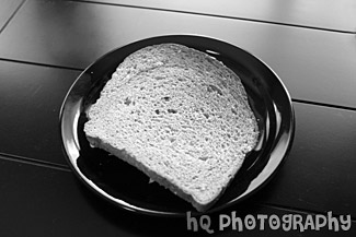 Bread Slices on Plate black and white picture