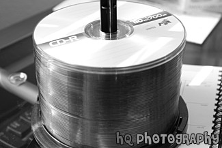 CD Stack black and white picture