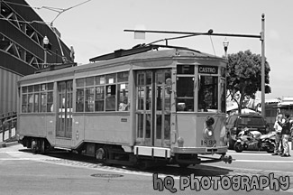 Orange Cable Car black and white picture