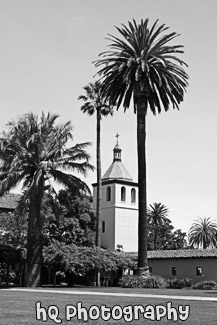 Santa Clara University Campus black and white picture