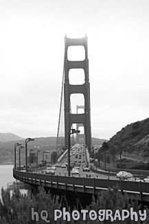 Golden Gate Bridge - Vertical black and white picture