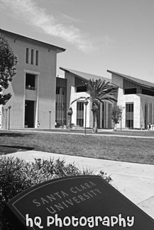 Santa Clara University Sign black and white picture