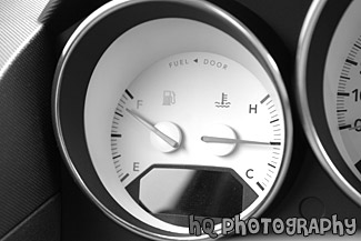 Fuel Gauge black and white picture