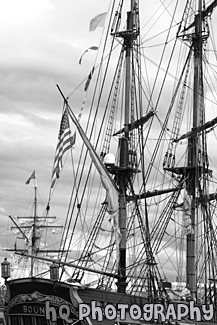 Bounty Tall Ship black and white picture