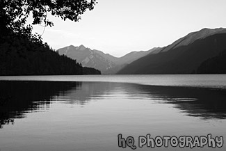 Lake Cresent at Dusk black and white picture