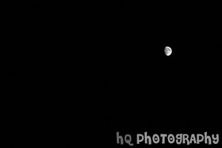 Three Quarters Full Moon at Night black and white picture