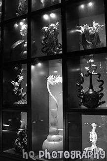 Glass Art Display black and white picture