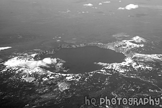 Crater Lake, Oregon black and white picture