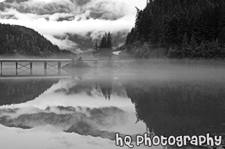 Diablo Lake Reflection black and white picture