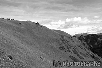 Hill in the Olympic Mountains black and white picture