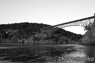 Deception Pass During Sunset black and white picture