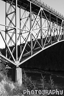 Deception Pass Bridge (Side View) black and white picture