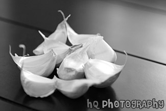 Garlic Cloves black and white picture