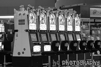 Slot Machines black and white picture