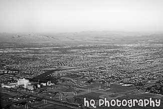 Aerial View of Las Vegas black and white picture