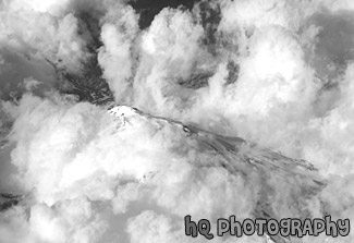 Looking Down at Mountain Top black and white picture