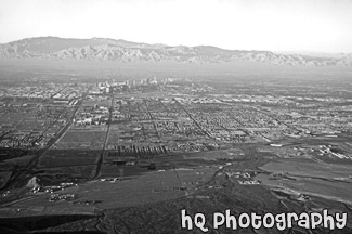 Las Vegas from the Sky black and white picture