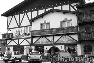 Leavenworth Bavarian Hotel black and white picture