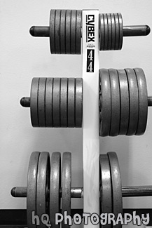 Weight Stack Rack black and white picture