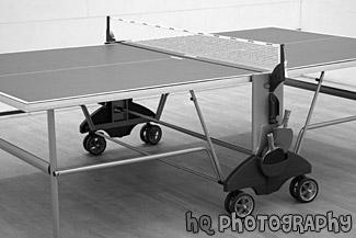 Ping Pong Table black and white picture