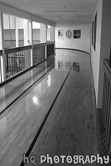 Indoor Track black and white picture