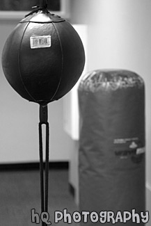 Boxing Equipment black and white picture