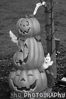 Halloween Pumpkin Decoration black and white picture