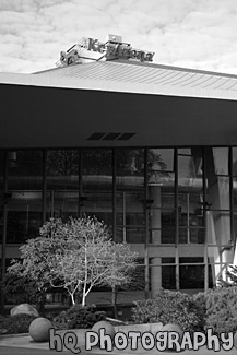 Key Arena in Seattle black and white picture