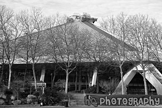 Key Arena black and white picture