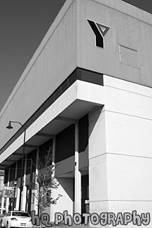 YMCA Building in Dowtown Yakima black and white picture