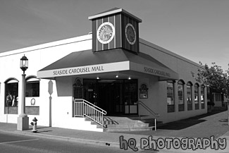 Seaside Carousel Mall black and white picture