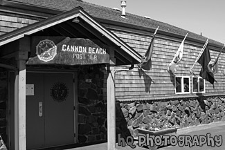 Cannon Beach Post Office black and white picture