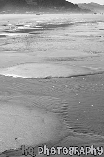 Beach Sand and Water black and white picture