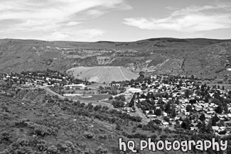 Grand Coulee City black and white picture