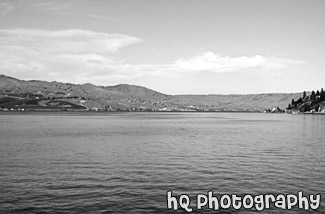 Lake Chelan black and white picture