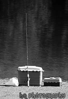 Fishing Pole black and white picture