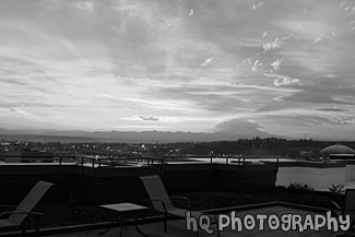 Sunrise Over Mt. Rainier black and white picture