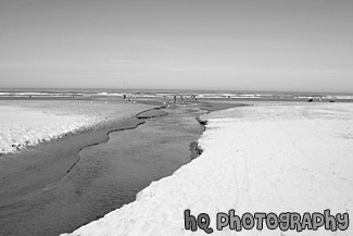 Beach & Ocean Water black and white picture