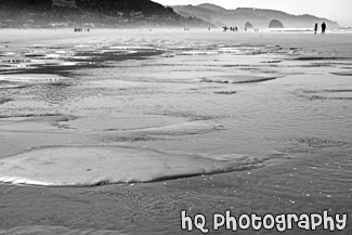 Beach Water Pockets black and white picture