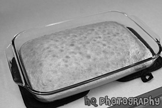 White Cake on Counter black and white picture