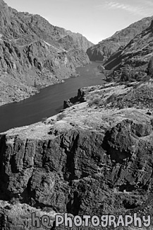 Hells Canyon in Idaho black and white picture