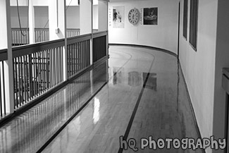 Indoor Running Track black and white picture