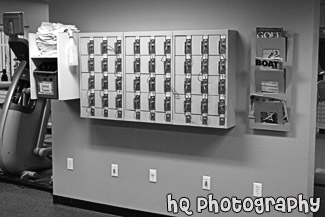 Small Gym Lockers black and white picture