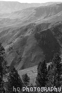 Hells Canyon Hills black and white picture