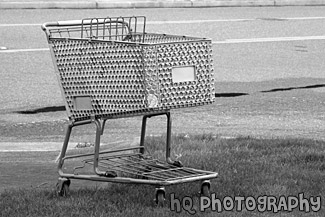 Gray Shopping Cart black and white picture