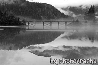 Lake & Mountain Reflection black and white picture