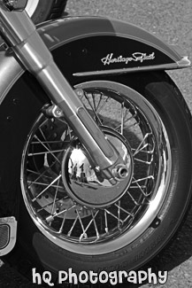 Harley Davidson Motorcycle Tire black and white picture